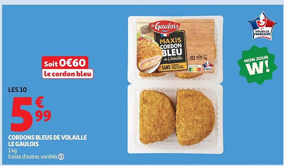 CORDONS BLEUS DE VOLAILLE LE GAULOIS