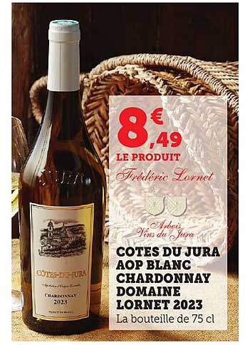 COTES DU JURA AOP BLANC CHARDONNAY DOMAINE LORNET 2023