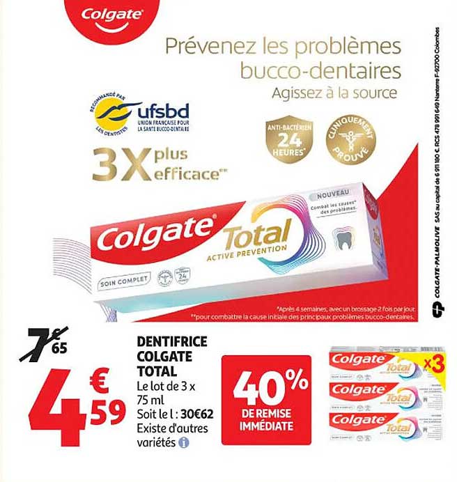 DENTIFRICE COLGATE TOTAL