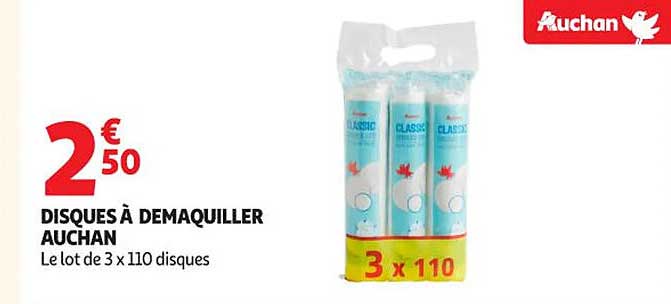 DISQUES À DÉMAQUILLER AUCHAN