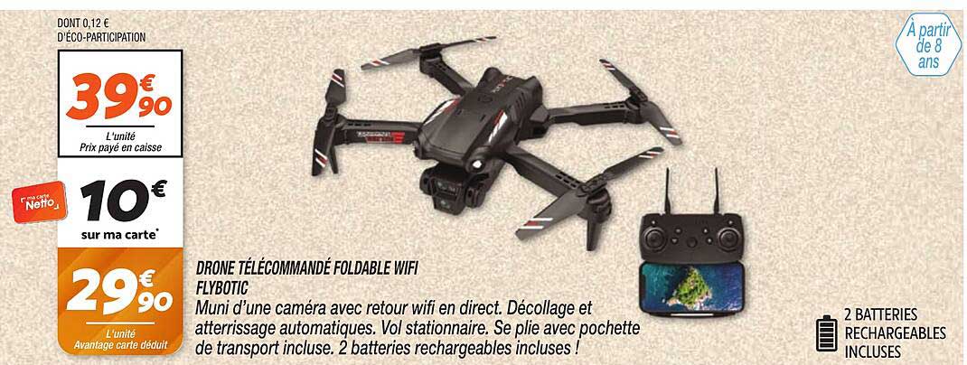 DRONE TÉLÉCOMMANDÉ FOLDABLE WIFI FLYBOTIC