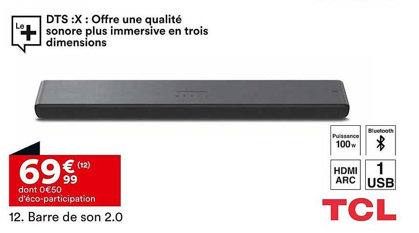 DTS :X : Offre une qualité sonore plus immersive en trois dimensions
