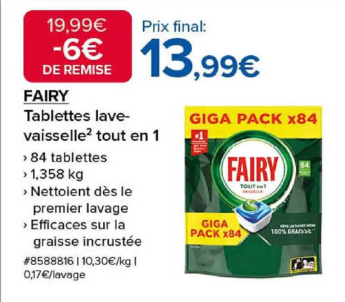 FAIRY Tablettes lave-vaisselle tout en 1