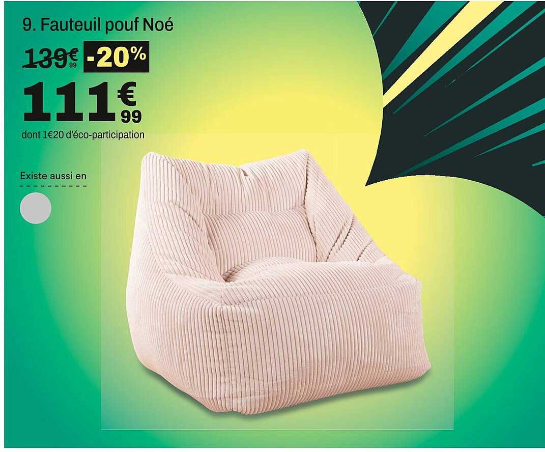 Fauteuil pouf Noé