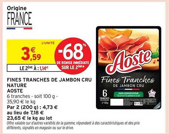 FINES TRANCHES DE JAMBON CRU NATURE