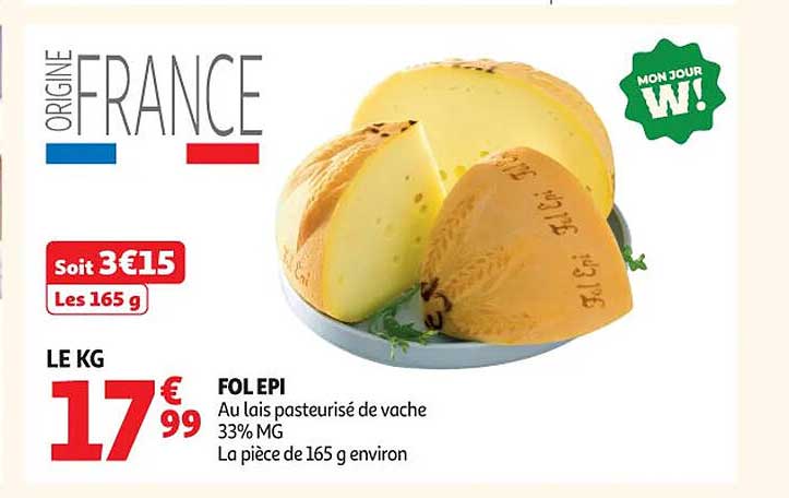 Fol Épi - Au lait pasteurisé de vache 33% MG