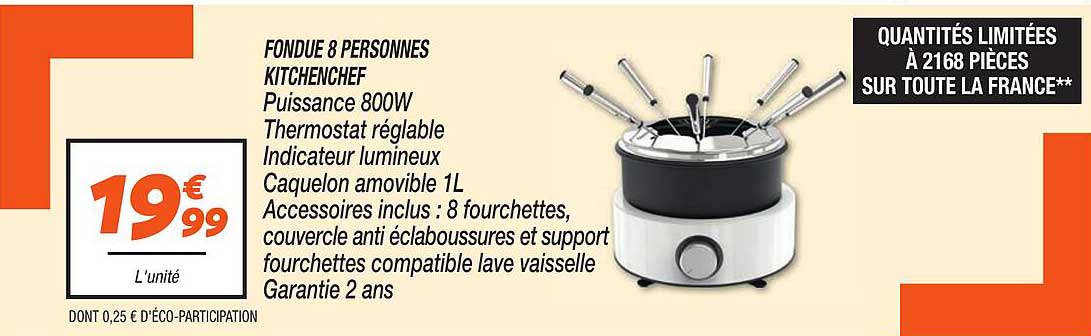 FONDUE 8 PERSONNES KITCHENCHEF