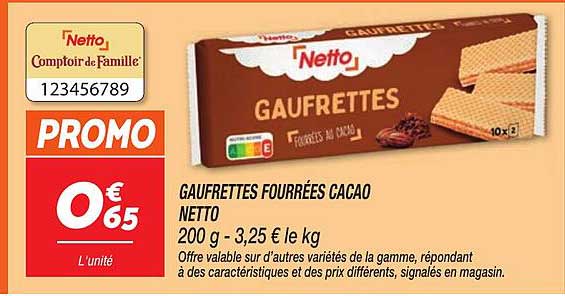 GAUFRETTES FOURRÉES CACAO