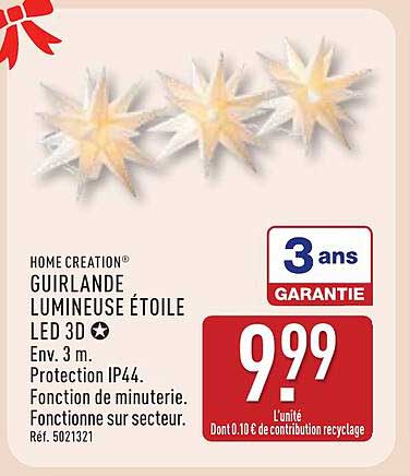GIRLANDE LUMINEUSE ÉTOILE LED 3D