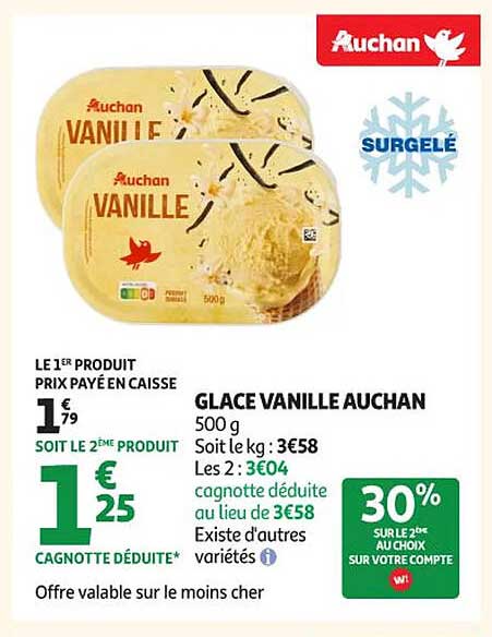 GLACE VANILLE AUCHAN
