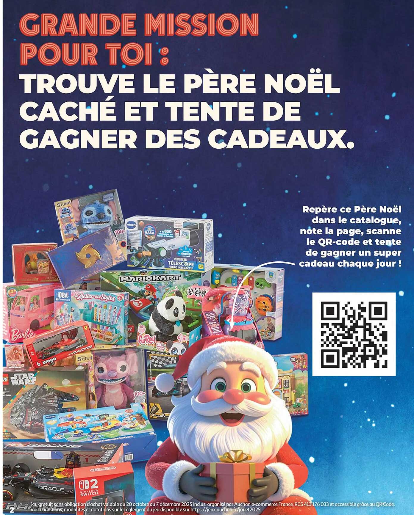 GRANDE MISSION POUR TOI : TROUVE LE PÈRE NOËL CACHÉ ET TENTE DE GAGNER DES CADEAUX.