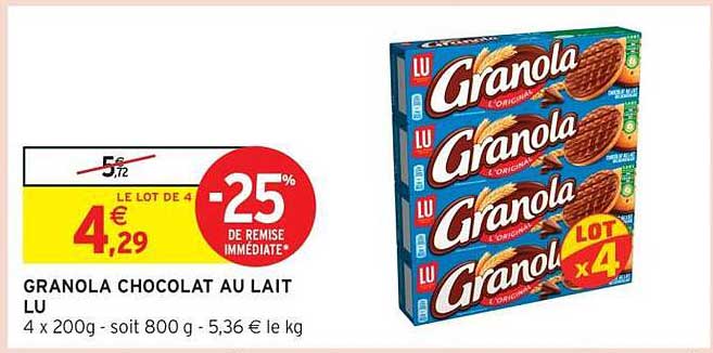 GRANOLA CHOCOLAT AU LAIT LU