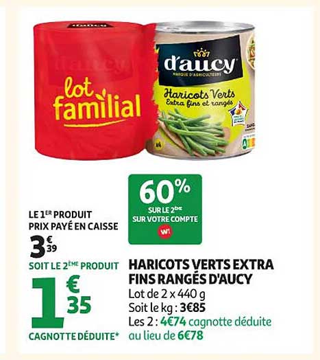 HARICOTS VERTS EXTRA FINS RANGÉS D'AUCY