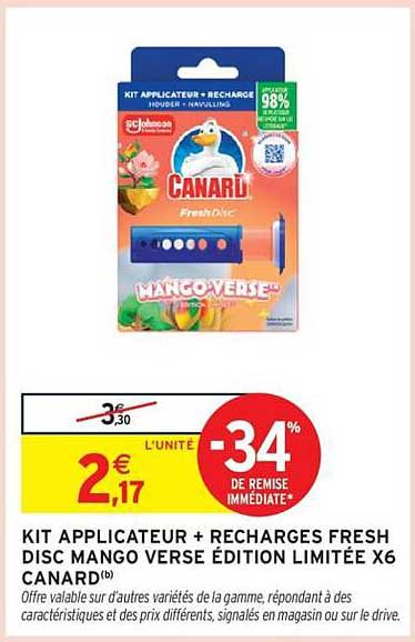 KIT APPLICATEUR + RECHARGES FRESH DISC MANGO VERSE ÉDITION LIMITÉE X6 CANARD