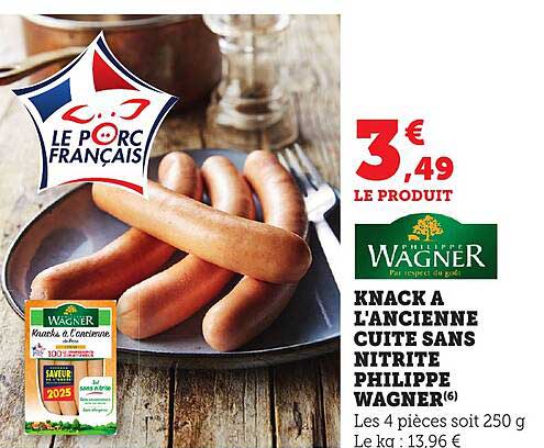 KNACK À L'ANCIENNE CUITE SANS NITRITE PHILIPPE WAGNER