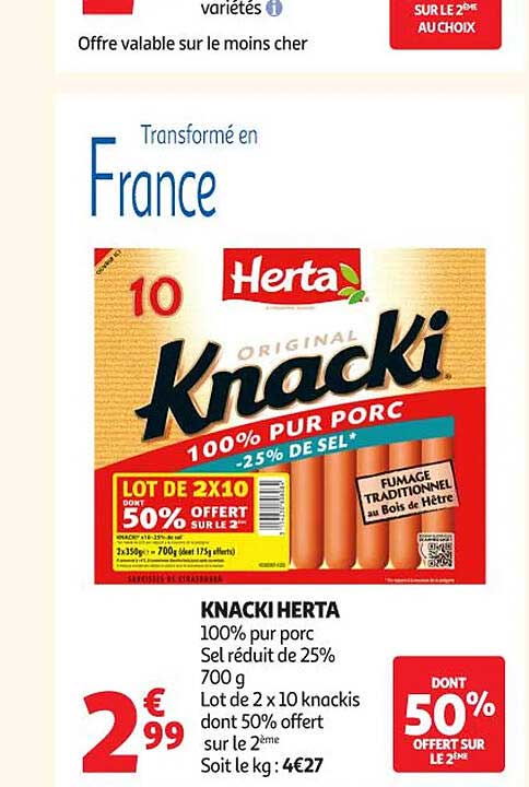 KNACKI HERTA 100% PUR PORC