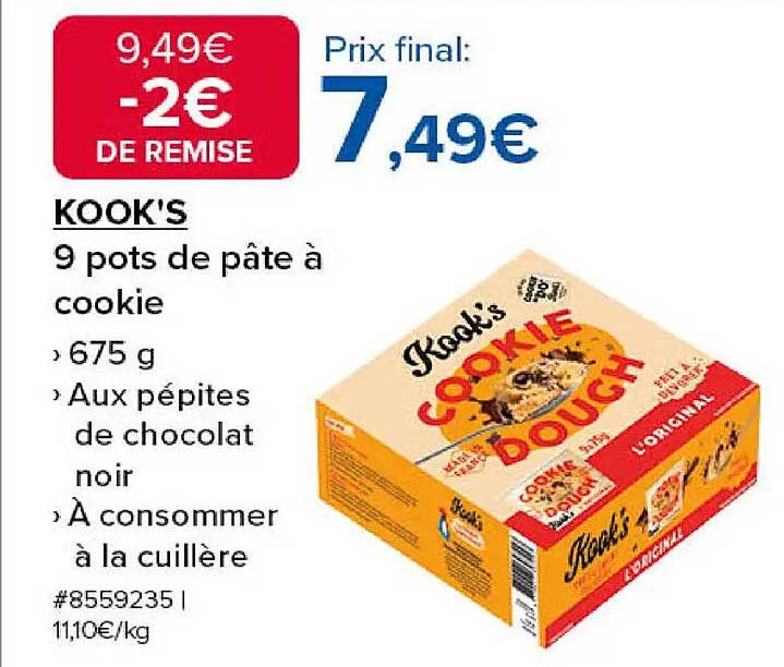 KOOK'S 9 pots de pâte à cookie