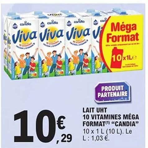 LAIT UHT 10 VITAMINES MÉGA FORMAT® "CANDIA"