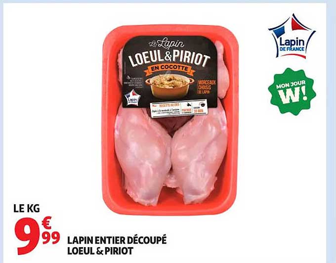 LAPIN ENTIER DÉCOUPÉ LOEUL & PIRIOT EN COCOTTE