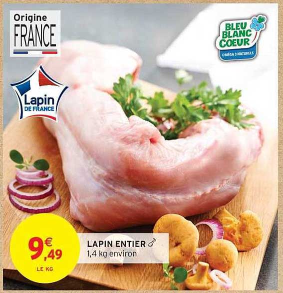 LAPIN ENTIERS 1,4 KG ENVIRON