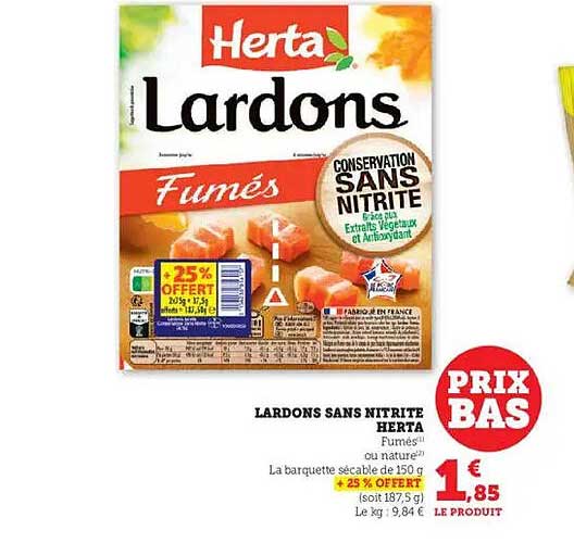 LARDONS SANS NITRITE HERTA