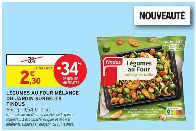 LÉGUMES AU FOUR MÉLANGE DU JARDIN SURGELÉS FINDUS