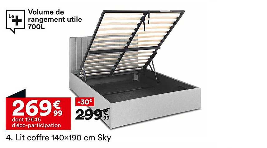 Lit coffre 140x190 cm Sky