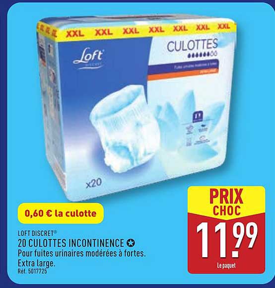 LOFT DISCRET® 20 CULOTTES INCONTINENCE