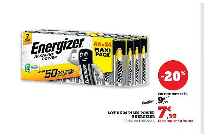 LOT DE 24 PILES POWER ENERGIZER