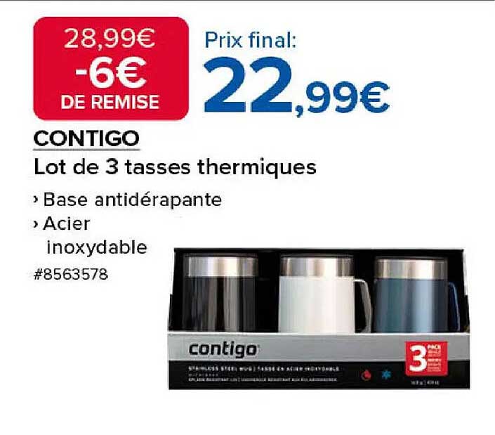 Lot de 3 tasses thermiques