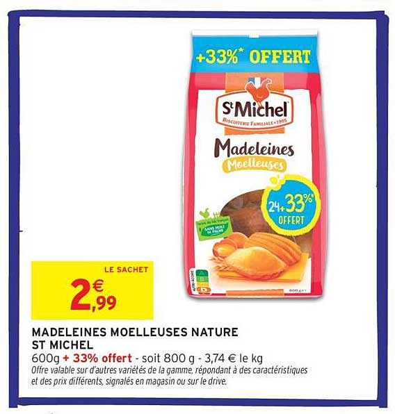 MADELEINES MOELLEUSES NATURE ST MICHEL