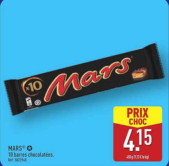 MARS® 10 barres chocolatées.