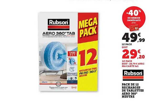 MEGA PACK 12 RECHARGES DE TABLETTES AERO 360° NEUTRE