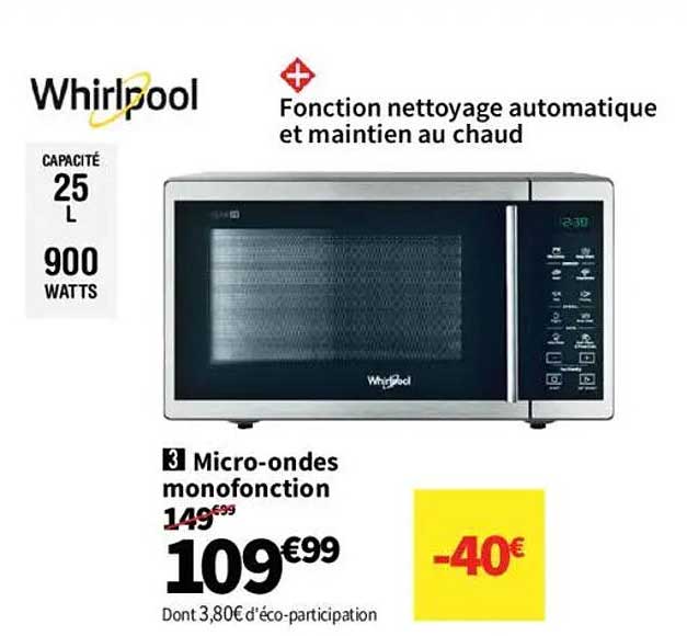 Micro-ondes monofonction Whirlpool 25 L