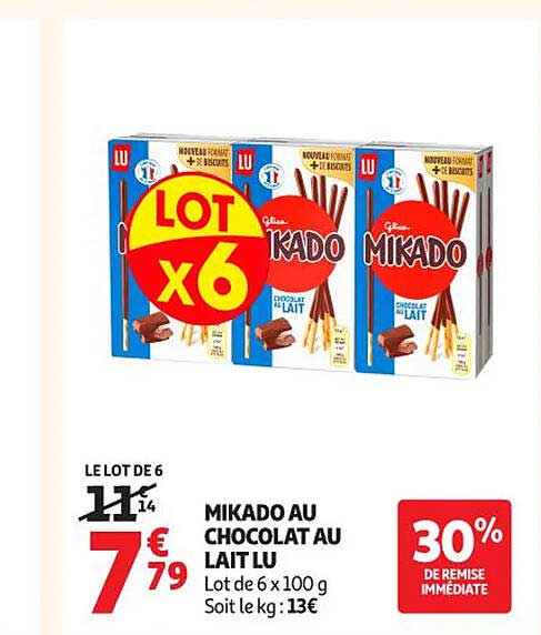 MIKADO AU CHOCOLAT AU LAIT LU