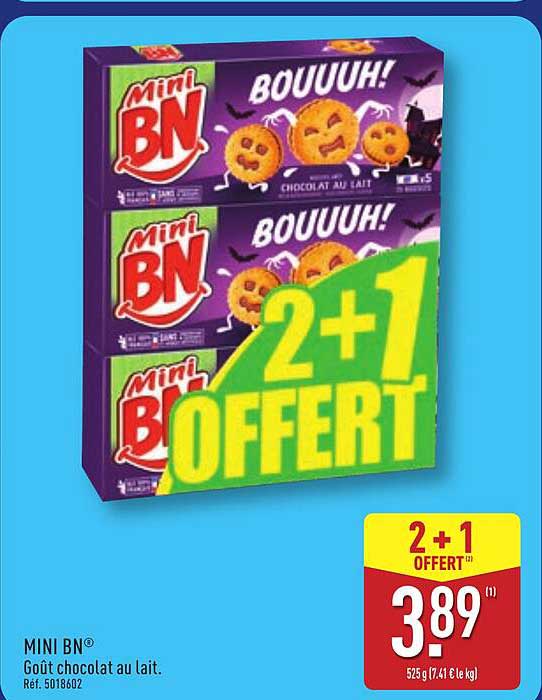 MINI BN® Goût chocolat au lait.