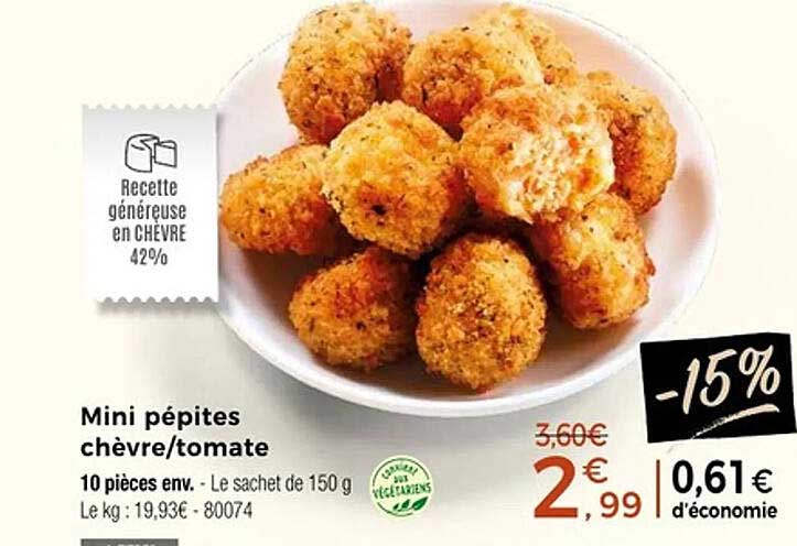 Mini pépites chèvre/tomate