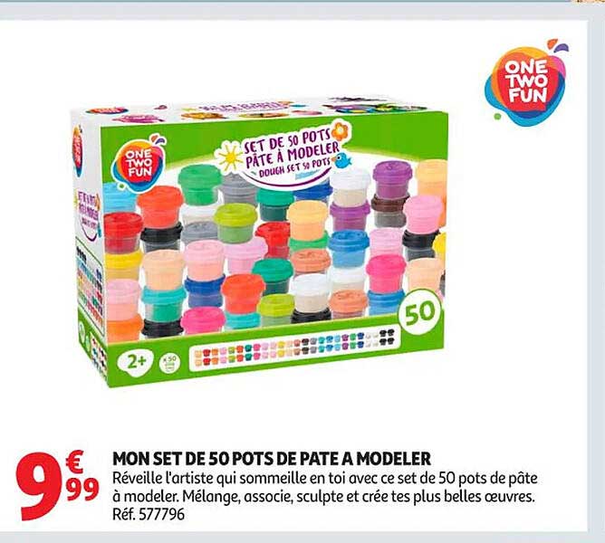 MON SET DE 50 POTS DE PATE A MODELER