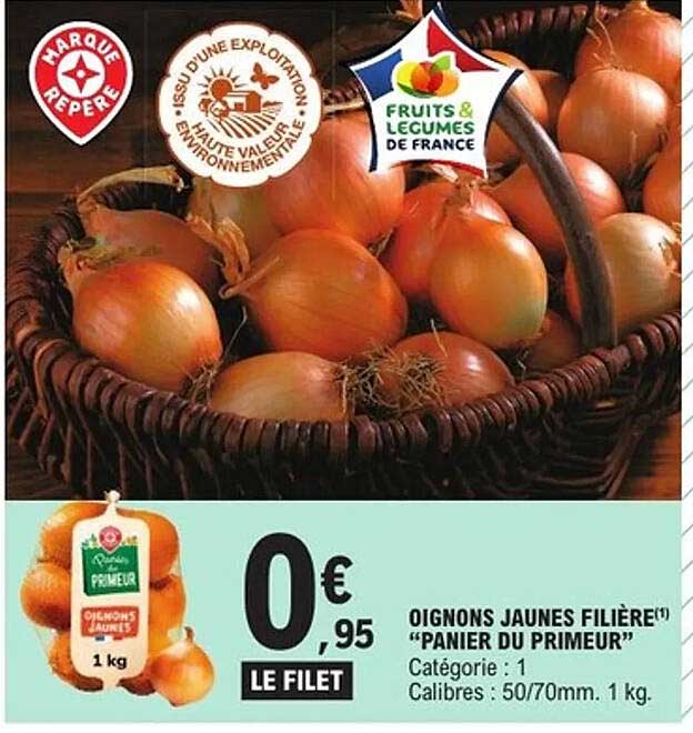 OIGNONS JAUNES FILIÈRE(*) “PANIER DU PRIMEUR”