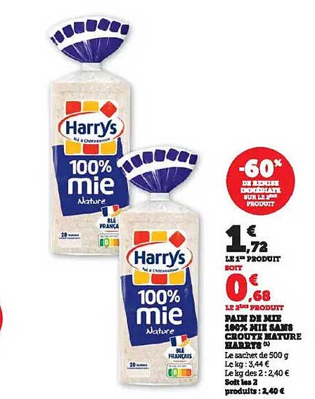 Pain de mie 100% MIE NATURE