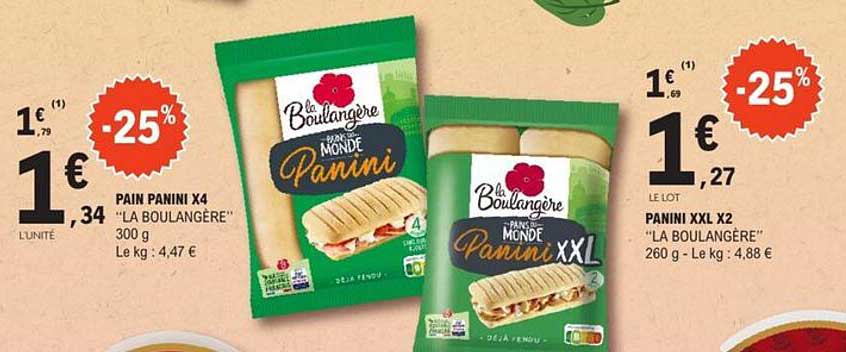 PAIN PANINI X4 "LA BOULANGÈRE" 300 g