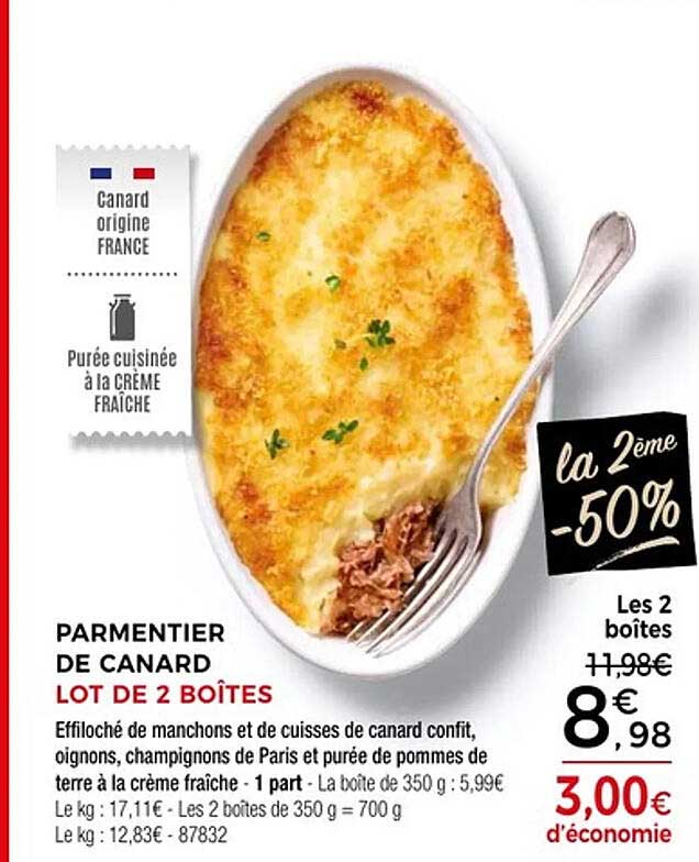 PARMENTIER DE CANARD LOT DE 2 BOÎTES