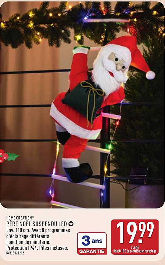 PÈRE NOËL SUSPENDU LED