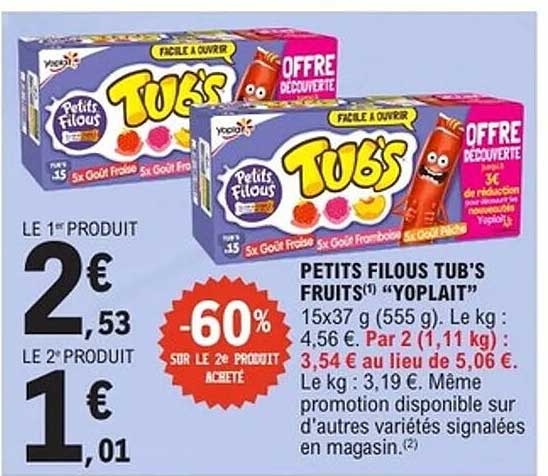 PETITS FILOUS TUB'S FRUITS "YOPLAIT"
