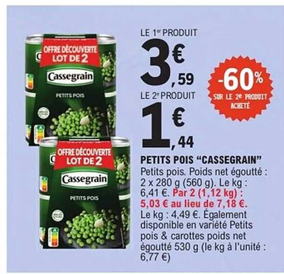 PETITS POIS "CASSEGRAIN"