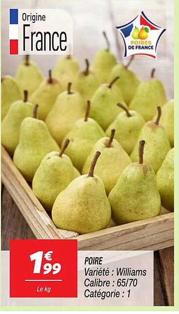 POIRE Williams - 1,99 € le kg