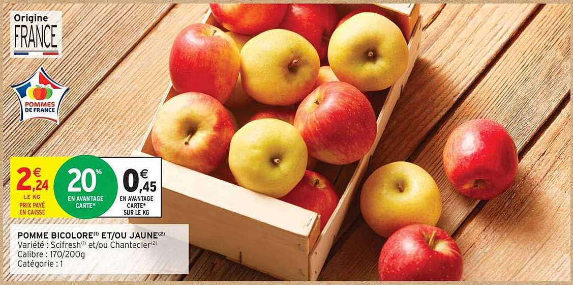 POMME BICOLORÉE ET/OU JAUNE