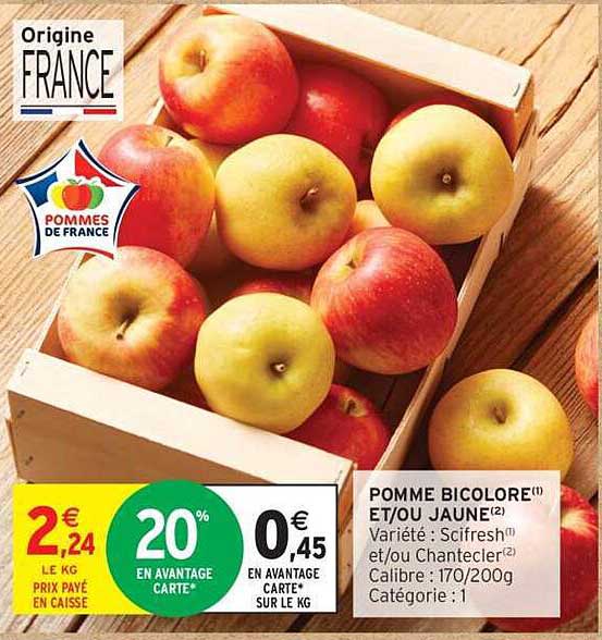 POMME BICOLORÉE ET/OU JAUNE