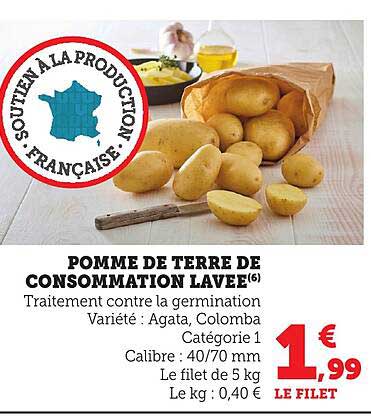 POMME DE TERRE DE CONSOMMATION LAVEE
