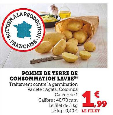 POMME DE TERRE DE CONSOMMATION LAVEE
